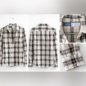 Old Navy Plaid Button-Down Shirt | Women’s Small | Lightweight Woven